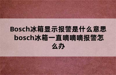 Bosch冰箱显示报警是什么意思 bosch冰箱一直嘀嘀嘀报警怎么办